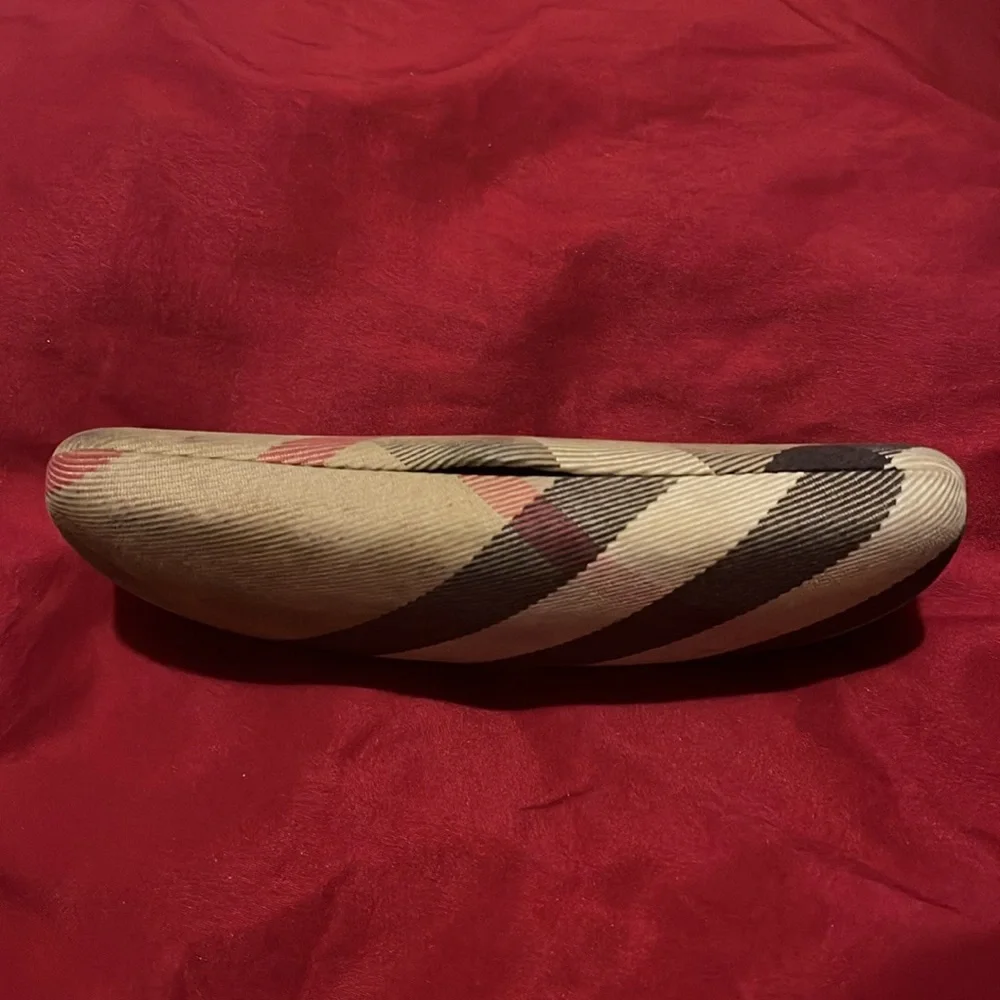 Burberry Beige and Red Plaid Glasses Case